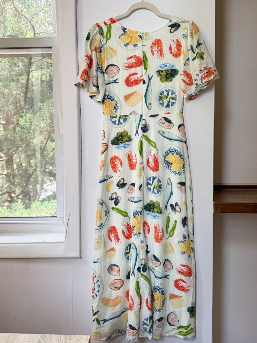 Lisa Says Gah Grace Midi Dress Ivory Tapas XS - Picture 8 of 16